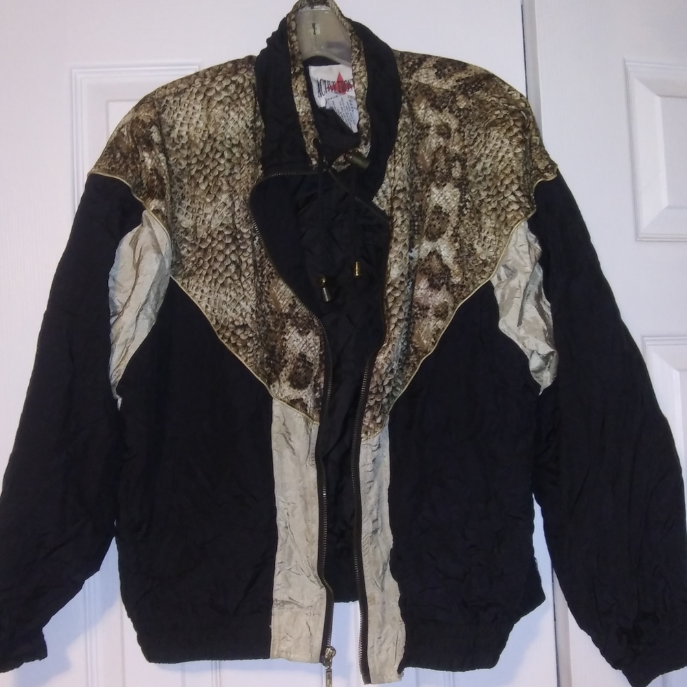 Vintage Snakeskin Print Windbreaker